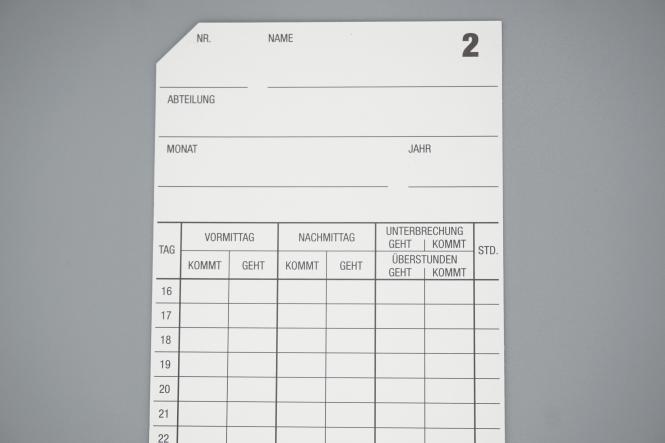 Stempelkarte Bürk K800 / K1000
