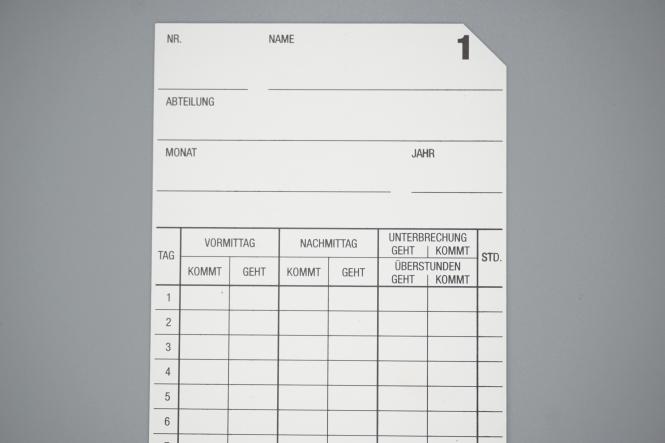 Stempelkarte Bürk K800 / K1000