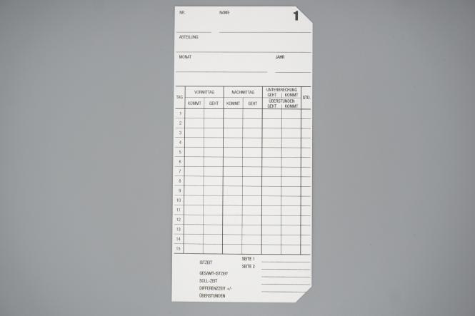 Stempelkarte Bürk K800 / K1000